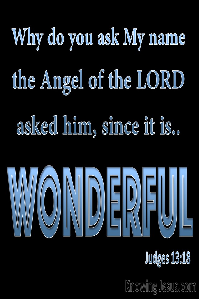 Judges 13:18 His Name Is Wonderful (blue)